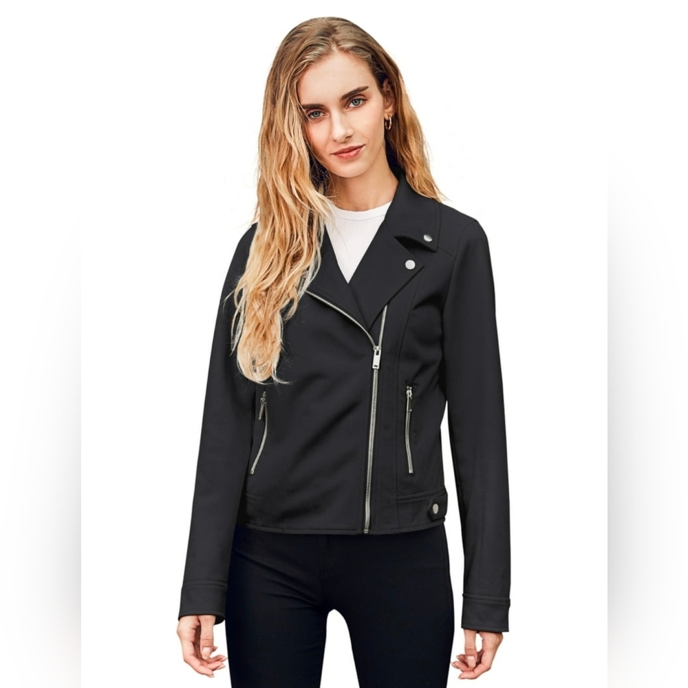 Relish Noless Faux Suede Moto Jacket – Black – Size S